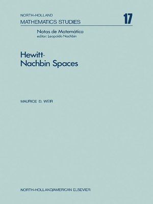cover image of Hewitt-Nachbin Spaces
